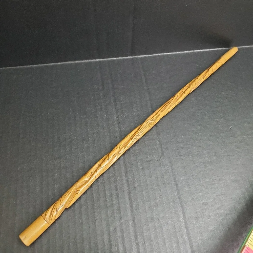 Wood‎ Spiral Carved Snake Wand 18